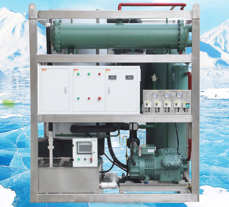 Icesnow 5Tday tube ice machine with water cooled condenser (9)
